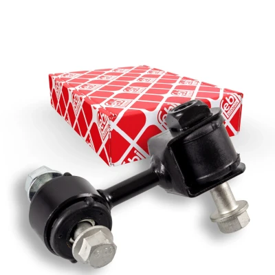 Imagen de febi BILSTEIN 34757 Bieleta de suspensión Eje delantero, izquierda 75 M10 x 1,25 Plus con material montaje añadido Acero negro