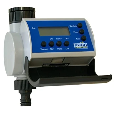 Imagen de Aqua Control C4100 Programador de Riego para Jardín con Pantalla LCD Hasta 8 Arranques por día, gris