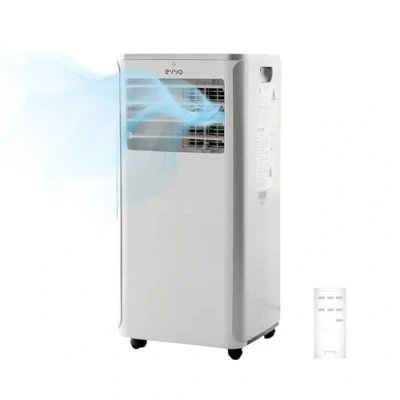 Imagen de EVVO Aire Acondicionado Portatil 3 in 1, 9.000 BTU, con Mando a Distancia, Superficie 20m2, Clase Energética A, Kit instalación en ventana (Modelo: Clima P9 Blanco)