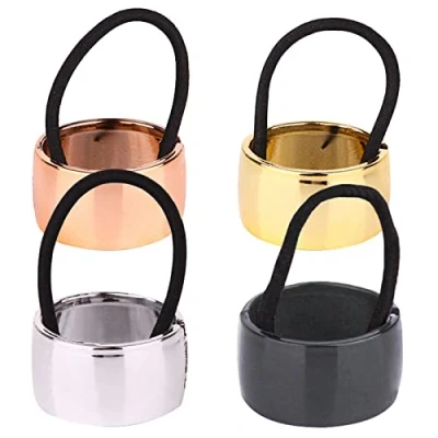 Imagen de AMJKEJI 4 Piezas Gomas de Pelo para Cola Brazaletes Metal Diadema Moda Accesorios Niñas y Damas