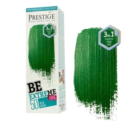 Imagen de Vip&#039;s Prestige Be Extreme Tóner Semipermanente para el cabello Color 50 Verde salvaje Pigmento Puro Da a Cabellos Decolorados o Canosos Sin Amoniaco, Parabenos y PPD