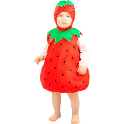 Imagen de Funidelia Disfraz de Fresa para bebé Fruta, Comida niños y divertidos accesorios Fiestas, Carnaval Halloween Talla 6 12 meses Rojo