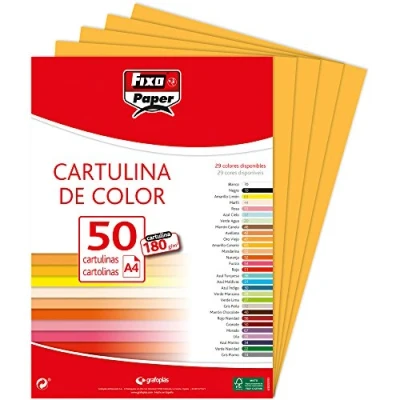 Imagen de Fixo Paper 11110347 Paquete de cartulinas A4 50 unidades color oro viejo, 180g