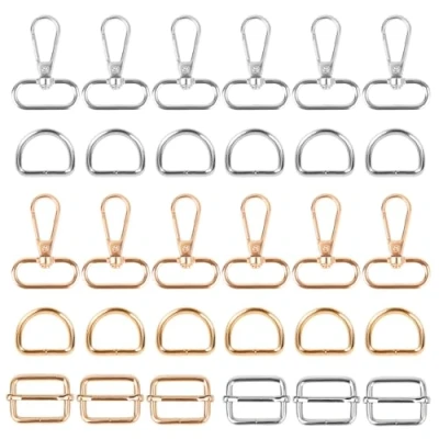 Imagen de YSDMY 30 Piezas Anillos en D gancho giratorio Hebilla Deslizante Oro/Plata repuesto metálicos utilizado para la hacer bolsos, collar mascotas, DIY Artesanía Mochila