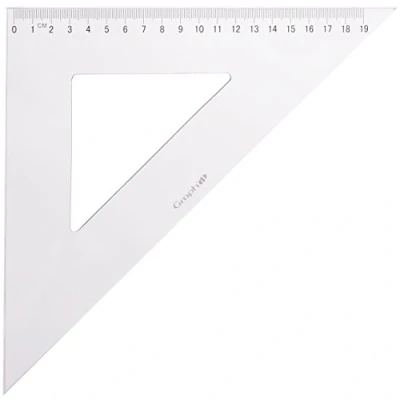 Imagen de Graph &#039;it Escuadra de 45, 2 bordes, antimanchas, 30 cm, transparente