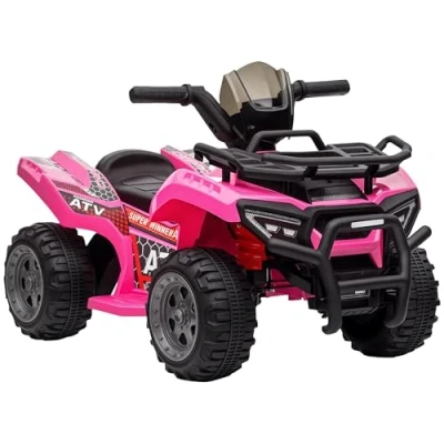 Imagen de HOMCOM Quad Eléctrico para Niños de +18 Meses Vehículo a Batería 6V Infantil con Velocidad 2 km/h y Avance 70x42x45 cm Rosa