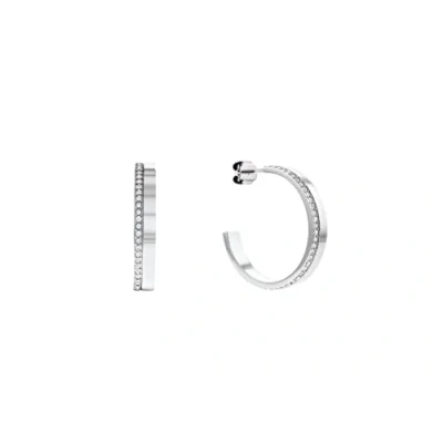Imagen de Calvin Klein Pendientes de aro para Mujer Colección MINIMAL LINEAR con cristales 35000163