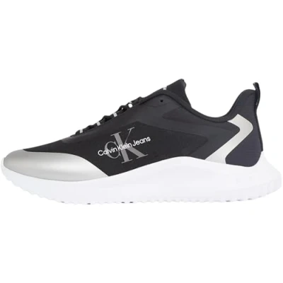 Imagen de CK JEANS EVA Runner Low Lace Mix ML WN YW0YW01442, Zapatillas Deportivas Mujer, Black (Black/Silver), 37 EU