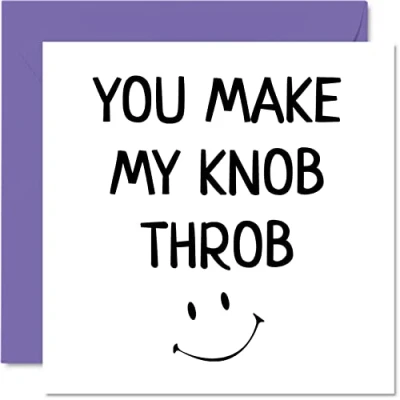 Imagen de Divertida tarjeta de aniversario para ella You Make My Knob Throb cumpleaños grosera novia, pareja, prometida, tarjetas felicitación 145 mm x mm,