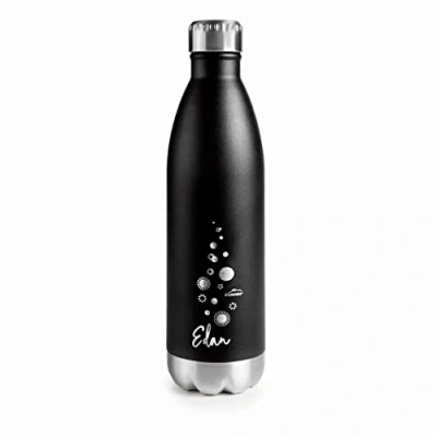 Imagen de Lacor 62538 Botella de Acero Inoxidable con Doble Pared, Negro, 0&#039;75 litros