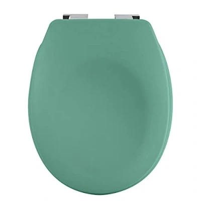 Imagen de spirella Tapa de inodoro ovalada alta calidad con acabado mate y cierre lento lento, antibacteriana, duroplast acero inoxidable, color verde