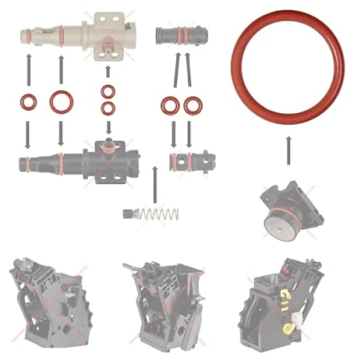 Imagen de Juego de mantenimiento junta tórica para válvula salida pistón preparación compatible con Phillips Saeco Spidem Gaggia RI EP HD SM SUP Set 49 Snapworld Kaffee