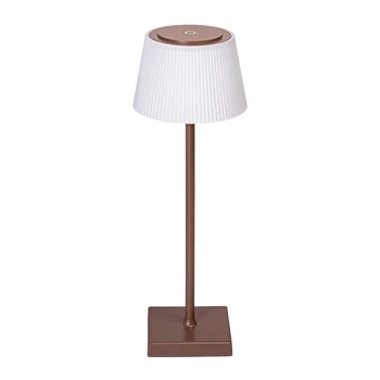 Imagen de Aigostar Lámpara de Mesa Inalámbrica Recargable USB, Escritorio Táctil Regulable, 3 Modos Color, Noche IP54 Impermeable para Interior y Exterior, Dormitorio Marrón Oscuro