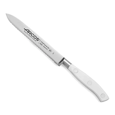 Imagen de Arcos Cuchillo Tomate Forjadoerrado en Acero Inoxidable Nitrum y Hoja 130 mm. Mango Ergonómico Polioximetileno POM. Serie Riviera Blanc. Color Blanco.