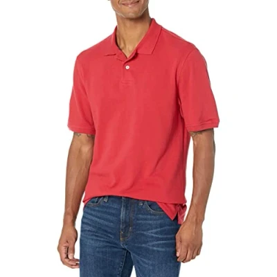 Imagen de Amazon Essentials Polo en piqué de algodón con Corte Regular (Disponible Talla Grandes y Largos Especiales) Hombre, Rojo, M