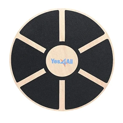 Imagen de Yes4All Tabla de equilibrio madera con balanceo Entrenador ejercicio 40 cm diámetro Negro ²DB6FZ