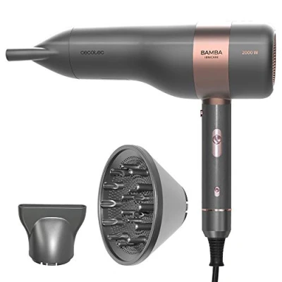 Imagen de Cecotec Secador de pelo iónico Bamba IoniCare 6000 RockStar Vision. Motor digital, 2000 W potencia, Pantalla LCD, Ion real, 5 Ajustes temperatura, Función aire frío
