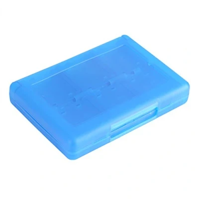 Imagen de Yosoo 28 in 1 Games Estuche de plástico Anti Shock Titular Almacenamiento Micro SD Tarjeta Memoria Funda para Nintendo 3DS DSL DSI LL(Azul)
