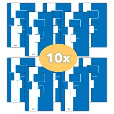 Imagen de Bantex Budget 400116559 Bloc de notas (A5, cuadriculado, 50 hojas, 10 unidades), color azul