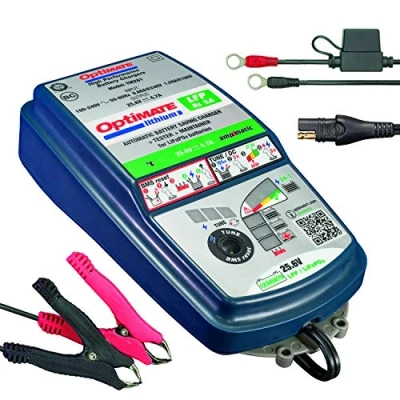 Imagen de TecMate OptiMate Lithium 8s 5A, TM 280, Cargador mantenedor con Modo de recuperación para baterías Selladas 25.6V/26.4V y 5A en 10 Fases