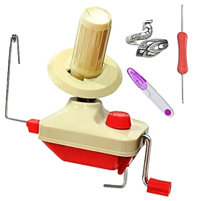 Imagen de Bobinadora De Hilo, Hilados tejer Telar ganchillo Swift Hilado Fibra Cuerda Bola Lana Enrollador DIY Kit Herramientas, 1Tejer Bucle Ganchillo+1Tejer+1 tijeras
