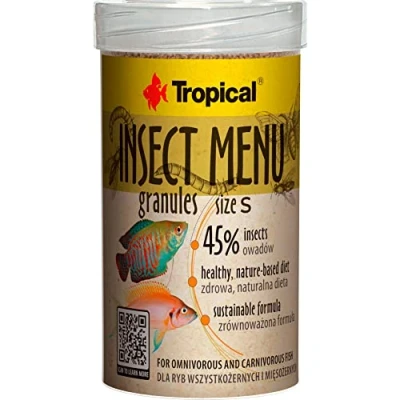 Imagen de Insect Menu GRANULES Size S 100ml /54g alimento para Peces con multicomponente en Forma de granulado a Base 3 Insectos