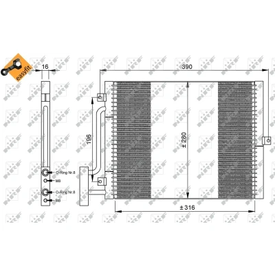 Imagen de NRF EASY FIT 35307 Condensador con junta anular 16,6 Aluminio 316 PORSCHE: 911 Coupé, Boxster norauto, oscaro, mister auto