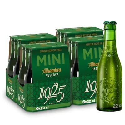 Imagen de Alhambra Reserva 1925 MINI, Pack de 24 Botellas x 22cl, Cerveza Extra Fermentación Lenta, 6.4% Alcohol