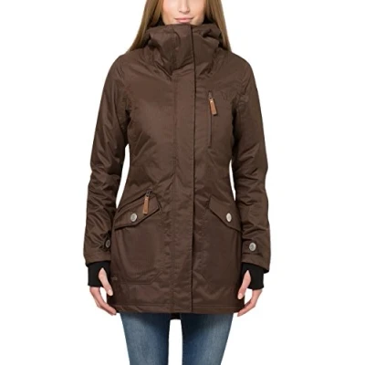 Imagen de Berydale Parka de Mujer Resistente al Agua y Viento, Marrón (Paquete 1), XXL
