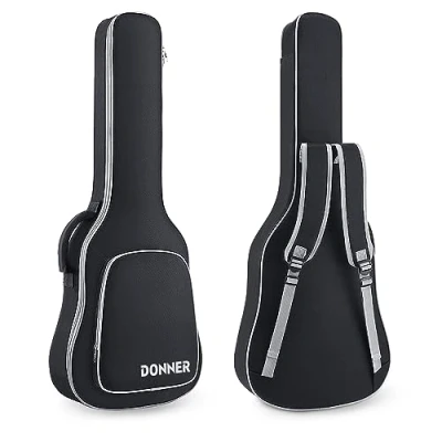 Imagen de Donner Bolsa Guitarra Electrica de 39 Pulgadas Acolchada 8mm, Funda para 600D Ripstop Impermeable Nailon a Prueba Polvo Suave con Correa Ajustable