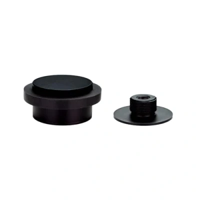 Imagen de EVI Herrajes Tope de Puerta Adhesivo 45 x 20 mm Base Roscada Goma Negra Acero Inoxidable Lacado Negro Incluye Tornillo + Taco Sujeción Mod. I 203/35X19 DUAL NG