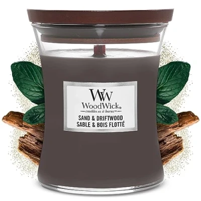 Imagen de WoodWick Scented Candle Medium Sand &amp; Driftwood 11 cm / ø 10