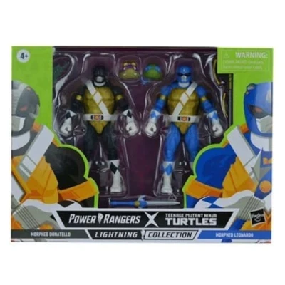 Imagen de Power Rangers X Teenage Mutant Ninja Turtles Lightning Collection Donatello Negro y Leonardo Blue Figuras de acción
