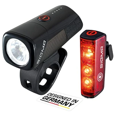 Imagen de SIGMA Luces Bicicleta Delantera y Trasera Buster 400 / Blaze Flash Luz con Sensor de Función Freno Recargable &amp; Impermeable Montaje sin Herramientas