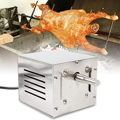 Imagen de Lightakai Motor de barbacoa 220 V para pinchos barbacoa, 25 W, 60 kg, acero inoxidable,