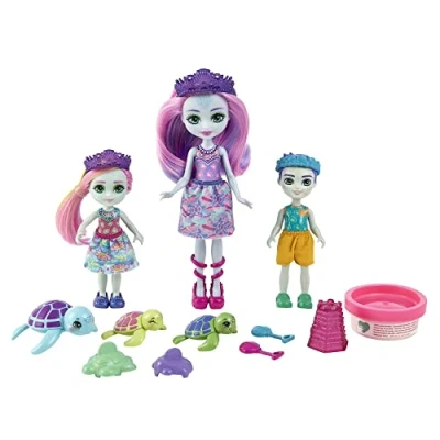 Imagen de Enchantimals Royal Ocean Kingdom Tinsley Turtle y su Familia Muñecas de Juguete con Mascotas Tortugas, Juego plastilina Accesorios (Mattel HCF95)
