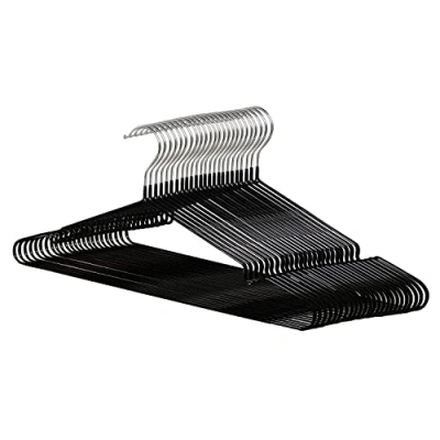 Imagen de COM FORT HOUSE Percha Metal Color Negra Antideslizantes y Resistentes Perchas para Ropa Ideal Chaquetas, Pantalones o Blusas 24 Unidades