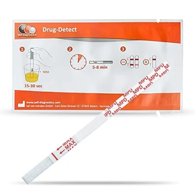 Imagen de self diagnostics test rápido de drogas metilfenidato (MPD) Corte: 150 ng/ml 5 tiras reactivas Detección por inmersión orina min