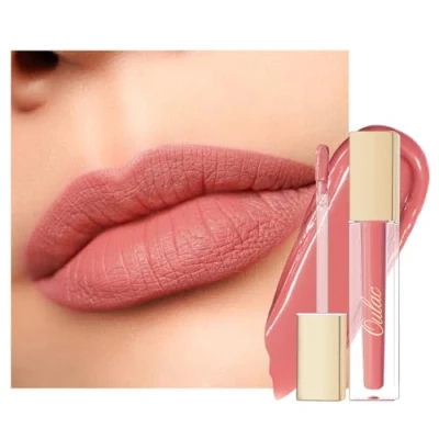 Imagen de OULAC Pintalabios Líquido Mate Larga Duración Color Intenso &amp; Cobertura Total Fórmula Cremosa Sin Transferencia Enriquecido con Aceite de Rosa Vegano 4,5ml,M31 Paradise Kiss