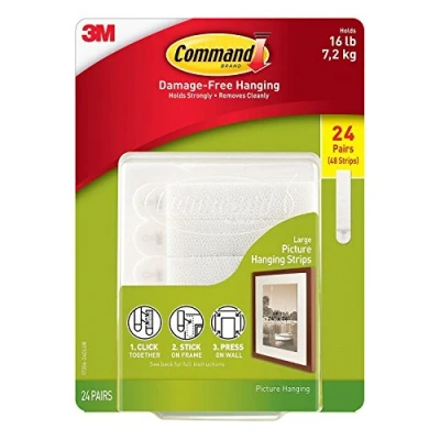 Imagen de Command Picture &amp; Frame Hanging Strips, Large, White, 6 Strip, 4 Pack (24 Pairs Total)