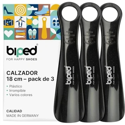 Imagen de biped juego de 3 calzadores plástico calzador 18 cm fabricación alemana z1570(negro)