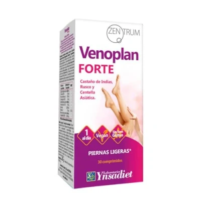 Imagen de YNSADIET VENOPLAN FORTE 30 Comprimidos, Castaño de Indias + Rusco Centella Asiatica Vitamina C, Mejora La Circulación Para Unas Piernas Ligeras, Contra Las Varices 1 Comprimido Al Día