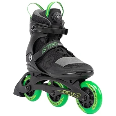Imagen de K2 Trio Lt 100 Patines en línea, Adultos Unisex, Negro y Verde, EU: 42.5 (UK: 8.5 / US: 9.5)