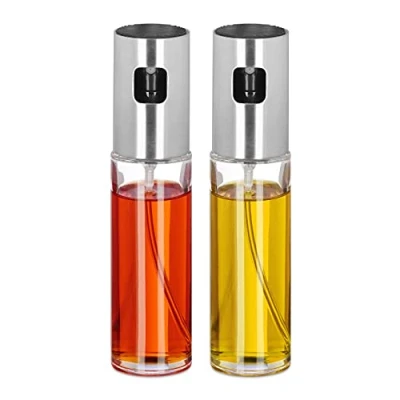 Imagen de Relaxdays Öl und Essig Sprüher 2er Set de Pulverizadores Aceite y Vinagre, 2 Botellas Espray, 100 ml, Vidrio, Cocinar, Aliñar, Transparente,
