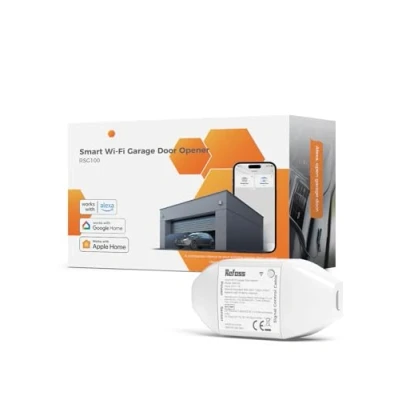 Imagen de Refoss Abridor de Puertas Garaje WiFi Inteligente para HomeKit, Apertura Puerta WiFi, Control Remoto y por Voz, Mando Universal Compatible con Alexa, Google Home