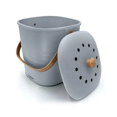 Imagen de YourCasa® Cubo de compostaje 4 L para residuos orgánicos cotidianos en la Cocina Inodoro y Lavable Basura ecológico sostenible con Tapa Filtro diseño Sencillo (4 Gris)