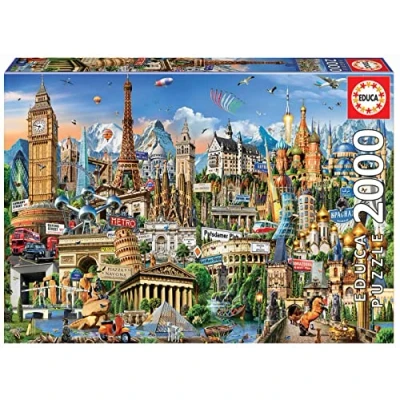 Imagen de Educa Puzzle de 2000 Piezas para Adultos Símbolos Europa. Incluye Pegamento Fix Puzzle. A Partir 14 años (17697)