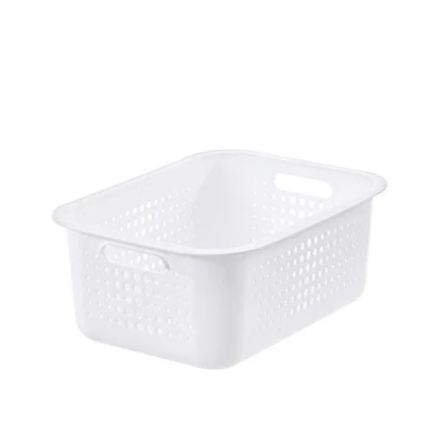 Imagen de SmartStore Cesta de almacenaje plástico reciclado 100% Organiza tu casa con estilo respetando el planeta Reciclaje 15 Tamaño mediano blanco