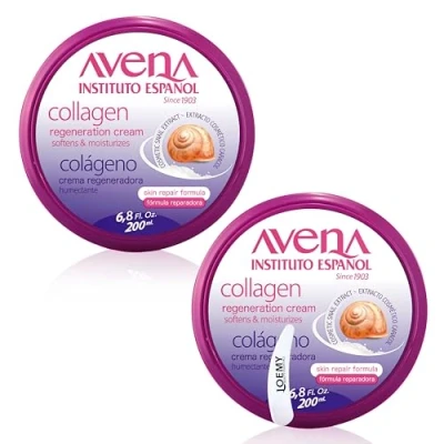 Imagen de Instituto Español Crema de colágeno regenerante con baba caracol corporal hidratante para mujer y hombre Tratamiento nutritivo la elasticidad piel seca, agrietada set 400 ml