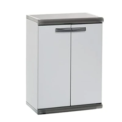Imagen de Armario Bajo De Jardín Resina Sintra 2 Gardiun 62,5x39x84 Cm Gris Puertas